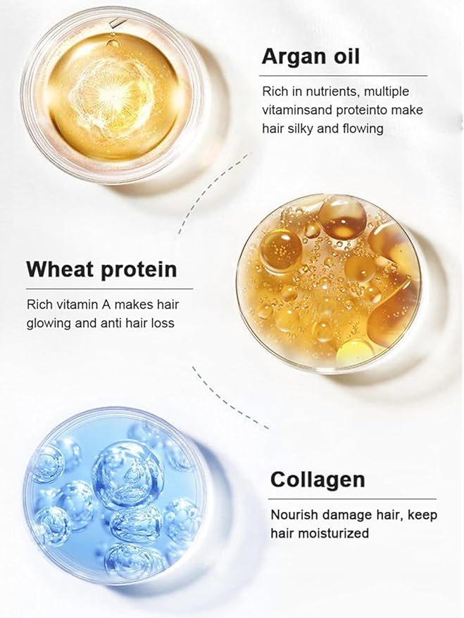 ENDERUN Hair Treatment Masks - Collagen Hair Mask for Dry Damaged Hair - Deep Moisturizing Hair Care - Argan Oil Hair Repair Mask - Natural Nourishing Hair Care Masque 16.9 fl Oz 500ml