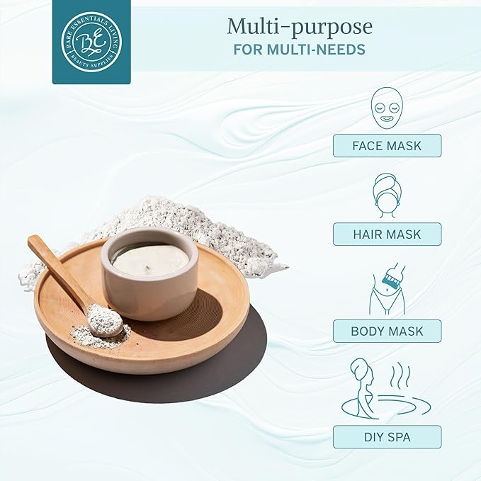 Bare Essentials Living - White Kaolin Clay Powder (5 lb) 100% Natural White Powdered Clay for Seed Bombs, White Clay Mask, DIY Spa, Soap, Bath Bomb, Deodorant, Can be Used as Kaolin Clay for Gardening