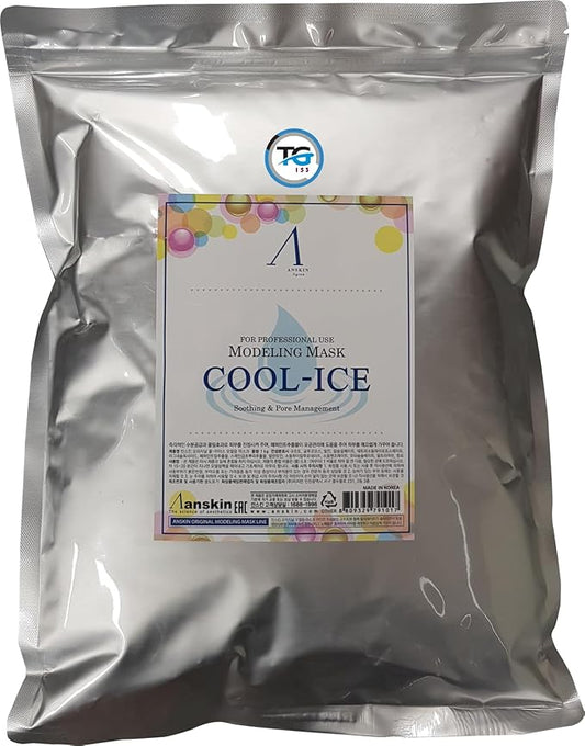 Anskin Modeling Mask Powder Pack Cool Ice for Soothing, hydrating, anti aging skin care, 2.2lb(1Kg)