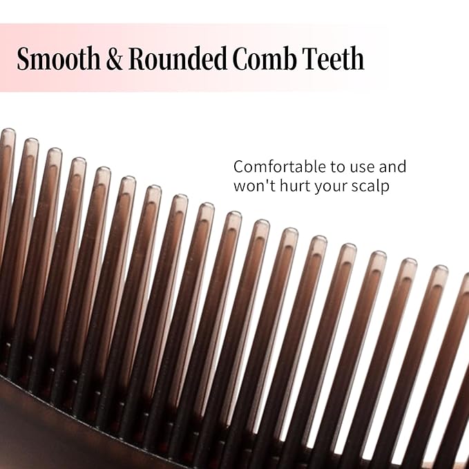 Dandruff Comb, Stainless Steel Fine Tooth Lice/Flea/Psoriasis Comb, Scalp Oil Buildup Removal Wide Hollow Tooth Button Hairbrush for Scalp Massage Care for Man Women and Kids, Set of 2 (Pink)