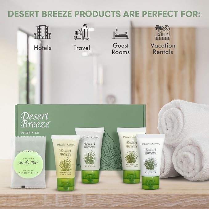 Amenity Kit | Boxed Hotel Toiletries Bulk Set | 1 oz Shampoo, Conditioner, Lotion, Body Wash & Body Bar Soap | 1 Set per Case