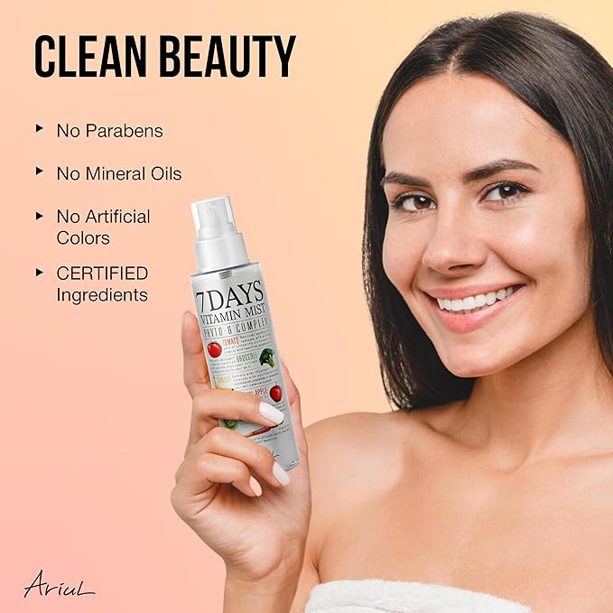 Ariul 7 Days Vitamin Mist 5.07 fl. oz. All Natural Green Graded Nutrients Facial Toner Moisturizing Spray - Biotin, Niacinamide, Riboflavin, Ascorbic Acid, Butylene Glycol, Cyanocobalamin