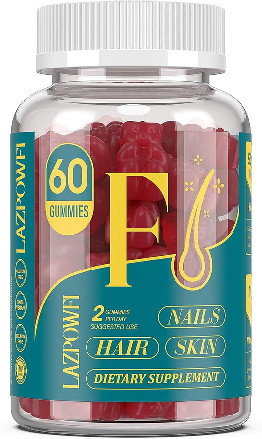 Biotin Gummies for Hair, Skin and Nails - Hair Vitamins for Men & Women, 10,000mcg Max Strength Vitamin B7 for Hair Growth and Stronger Nails,60 Counts - Cranberry Falvor-44
